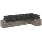 vidaXL 6-tlg. Garten-Sofagarnitur mit Kissen Grau Poly Rattan vidaXL 6-tlg. Garten-Sofagarnitur mit Kissen Grau Poly Rattan