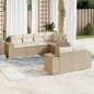 vidaXL 7-tlg. Garten-Sofagarnitur mit Kissen Beige Poly Rattan vidaXL 7-tlg. Garten-Sofagarnitur mit Kissen Beige Poly Rattan
