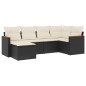 vidaXL 6-tlg. Garten-Sofagarnitur mit Kissen Schwarz Poly Rattan vidaXL 6-tlg. Garten-Sofagarnitur mit Kissen Schwarz Poly Rattan