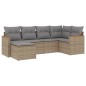 vidaXL 6-tlg. Garten-Sofagarnitur mit Kissen Beige Poly Rattan vidaXL 6-tlg. Garten-Sofagarnitur mit Kissen Beige Poly Rattan