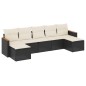 vidaXL 7-tlg. Garten-Sofagarnitur mit Kissen Schwarz Poly Rattan vidaXL 7-tlg. Garten-Sofagarnitur mit Kissen Schwarz Poly Rattan