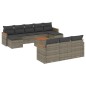 vidaXL 11-tlg. Garten-Sofagarnitur mit Kissen Grau Poly Rattan vidaXL 11-tlg. Garten-Sofagarnitur mit Kissen Grau Poly Rattan