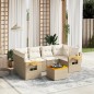 vidaXL 7-tlg. Garten-Sofagarnitur mit Kissen Beige Poly Rattan vidaXL 7-tlg. Garten-Sofagarnitur mit Kissen Beige Poly Rattan