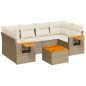 vidaXL 7-tlg. Garten-Sofagarnitur mit Kissen Beige Poly Rattan vidaXL 7-tlg. Garten-Sofagarnitur mit Kissen Beige Poly Rattan