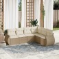 vidaXL 6-tlg. Garten-Sofagarnitur mit Kissen Beige Poly Rattan vidaXL 6-tlg. Garten-Sofagarnitur mit Kissen Beige Poly Rattan