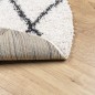 vidaXL Teppich Shaggy Hochflor Modern Creme und Schwarz Ø 240 cm vidaXL Teppich Shaggy Hochflor Modern Creme und Schwarz Ø 240 cm
