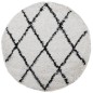 vidaXL Teppich Shaggy Hochflor Modern Creme und Schwarz Ø 80 cm vidaXL Teppich Shaggy Hochflor Modern Creme und Schwarz Ø 80 cm