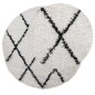 vidaXL Teppich Shaggy Hochflor Modern Creme und Schwarz Ø 80 cm vidaXL Teppich Shaggy Hochflor Modern Creme und Schwarz Ø 80 cm