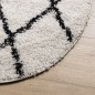 vidaXL Teppich Shaggy Hochflor Modern Creme und Schwarz Ø 80 cm vidaXL Teppich Shaggy Hochflor Modern Creme und Schwarz Ø 80 cm