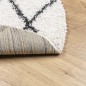 vidaXL Teppich Shaggy Hochflor Modern Creme und Schwarz Ø 80 cm vidaXL Teppich Shaggy Hochflor Modern Creme und Schwarz Ø 80 cm