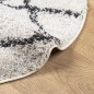 vidaXL Teppich Shaggy Hochflor Modern Creme und Schwarz Ø 80 cm vidaXL Teppich Shaggy Hochflor Modern Creme und Schwarz Ø 80 cm