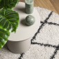 vidaXL Teppich Shaggy Hochflor Modern Creme und Schwarz Ø 80 cm vidaXL Teppich Shaggy Hochflor Modern Creme und Schwarz Ø 80 cm