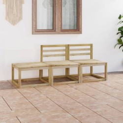 3-tlg. Garten-Lounge-Set Grün Imprägniertes Kiefernholz