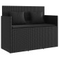 vidaXL Gartenbank mit Kissen Schwarz Poly Rattan vidaXL Gartenbank mit Kissen Schwarz Poly Rattan