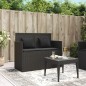 vidaXL Gartenbank mit Kissen Schwarz Poly Rattan vidaXL Gartenbank mit Kissen Schwarz Poly Rattan