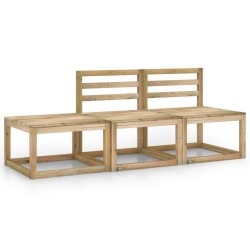 3-tlg. Garten-Lounge-Set Grün Imprägniertes Kiefernholz