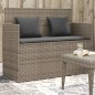 vidaXL Gartenbank mit Kissen Grau Poly Rattan vidaXL Gartenbank mit Kissen Grau Poly Rattan
