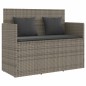 vidaXL Gartenbank mit Kissen Grau Poly Rattan vidaXL Gartenbank mit Kissen Grau Poly Rattan