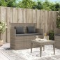 vidaXL Gartenbank mit Kissen Grau Poly Rattan vidaXL Gartenbank mit Kissen Grau Poly Rattan