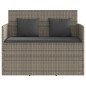 vidaXL Gartenbank mit Kissen Grau Poly Rattan vidaXL Gartenbank mit Kissen Grau Poly Rattan