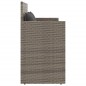 vidaXL Gartenbank mit Kissen Grau Poly Rattan vidaXL Gartenbank mit Kissen Grau Poly Rattan