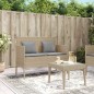 vidaXL Gartenbank mit Kissen Beige Poly Rattan vidaXL Gartenbank mit Kissen Beige Poly Rattan