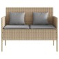 vidaXL Gartenbank mit Kissen Beige Poly Rattan vidaXL Gartenbank mit Kissen Beige Poly Rattan