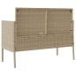 vidaXL Gartenbank mit Kissen Beige Poly Rattan vidaXL Gartenbank mit Kissen Beige Poly Rattan