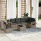 vidaXL 7-tlg. Garten-Sofagarnitur mit Kissen Grau Poly Rattan vidaXL 7-tlg. Garten-Sofagarnitur mit Kissen Grau Poly Rattan