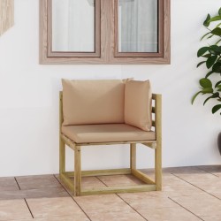Garten-Ecksofa mit Kissen Grün Imprägniertes Kiefernholz