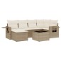 vidaXL 7-tlg. Garten-Sofagarnitur mit Kissen Beige Poly Rattan vidaXL 7-tlg. Garten-Sofagarnitur mit Kissen Beige Poly Rattan