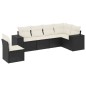vidaXL 6-tlg. Garten-Sofagarnitur mit Kissen Schwarz Poly Rattan vidaXL 6-tlg. Garten-Sofagarnitur mit Kissen Schwarz Poly Rattan