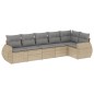 vidaXL 6-tlg. Garten-Sofagarnitur mit Kissen Beige Poly Rattan vidaXL 6-tlg. Garten-Sofagarnitur mit Kissen Beige Poly Rattan