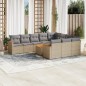 vidaXL 11-tlg. Garten-Sofagarnitur mit Kissen Beige Poly Rattan vidaXL 11-tlg. Garten-Sofagarnitur mit Kissen Beige Poly Rattan
