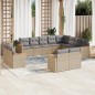 vidaXL 12-tlg. Garten-Sofagarnitur mit Kissen Beige Poly Rattan vidaXL 12-tlg. Garten-Sofagarnitur mit Kissen Beige Poly Rattan