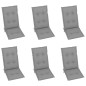 Verstellbare Gartenstühle 6 Stk. mit Auflagen Massivholz Akazie Verstellbare Gartenstühle 6 Stk. mit Auflagen Massivholz Akazie