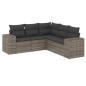 vidaXL 5-tlg. Garten-Sofagarnitur mit Kissen Grau Poly Rattan vidaXL 5-tlg. Garten-Sofagarnitur mit Kissen Grau Poly Rattan