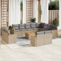 vidaXL 13-tlg. Garten-Sofagarnitur mit Kissen Beige Poly Rattan vidaXL 13-tlg. Garten-Sofagarnitur mit Kissen Beige Poly Rattan