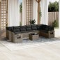 vidaXL 11-tlg. Garten-Sofagarnitur mit Kissen Grau Poly Rattan vidaXL 11-tlg. Garten-Sofagarnitur mit Kissen Grau Poly Rattan