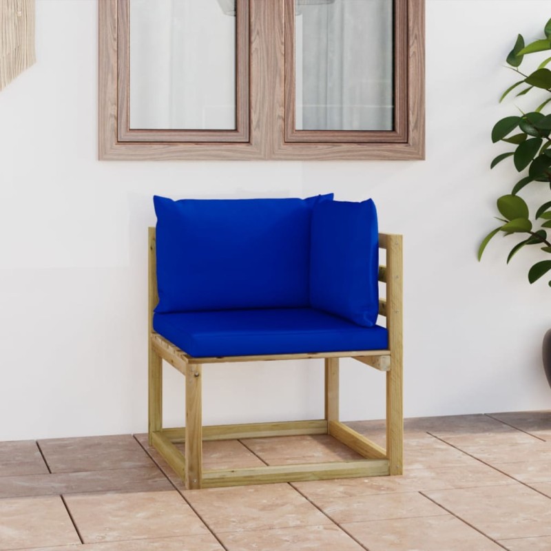 vidaXL Garten-Ecksofa mit Kissen in Grün Imprägniertes Kiefernholz vidaXL Garten-Ecksofa mit Kissen in Grün Imprägniertes Kiefernholz