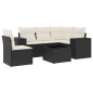 vidaXL 6-tlg. Garten-Sofagarnitur mit Kissen Schwarz Poly Rattan vidaXL 6-tlg. Garten-Sofagarnitur mit Kissen Schwarz Poly Rattan