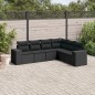 vidaXL 6-tlg. Garten-Sofagarnitur mit Kissen Schwarz Poly Rattan vidaXL 6-tlg. Garten-Sofagarnitur mit Kissen Schwarz Poly Rattan