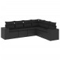 vidaXL 6-tlg. Garten-Sofagarnitur mit Kissen Schwarz Poly Rattan vidaXL 6-tlg. Garten-Sofagarnitur mit Kissen Schwarz Poly Rattan