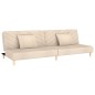 vidaXL Schlafsofa 2-Sitzer mit 2 Kissen Creme Stoff vidaXL Schlafsofa 2-Sitzer mit 2 Kissen Creme Stoff