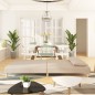 vidaXL Schlafsofa 2-Sitzer mit 2 Kissen Creme Stoff vidaXL Schlafsofa 2-Sitzer mit 2 Kissen Creme Stoff