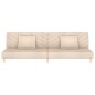vidaXL Schlafsofa 2-Sitzer mit 2 Kissen Creme Stoff vidaXL Schlafsofa 2-Sitzer mit 2 Kissen Creme Stoff