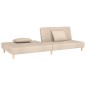 vidaXL Schlafsofa 2-Sitzer mit 2 Kissen Creme Stoff vidaXL Schlafsofa 2-Sitzer mit 2 Kissen Creme Stoff