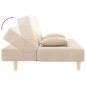 vidaXL Schlafsofa 2-Sitzer mit 2 Kissen Creme Stoff vidaXL Schlafsofa 2-Sitzer mit 2 Kissen Creme Stoff