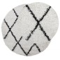 vidaXL Teppich Shaggy Hochflor Modern Creme und Schwarz Ø 120 cm vidaXL Teppich Shaggy Hochflor Modern Creme und Schwarz Ø 120 cm