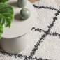 vidaXL Teppich Shaggy Hochflor Modern Creme und Schwarz 160x160 cm vidaXL Teppich Shaggy Hochflor Modern Creme und Schwarz 160x160 cm